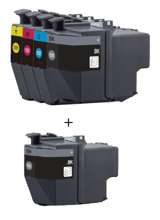Brother LC3213 Compatible Ink Cartridges full Set of 4 + EXTRA BLACK (2 x Black,1 x Cyan,Magenta,Yellow)

